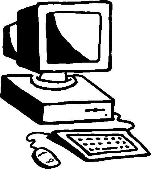 computer clipart black and white free - photo #27