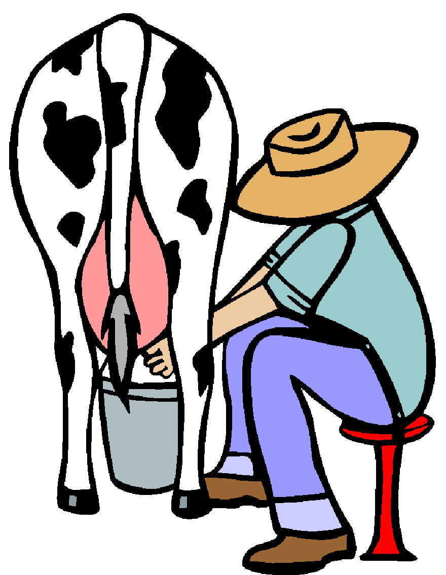 clip art man milking cow - photo #10