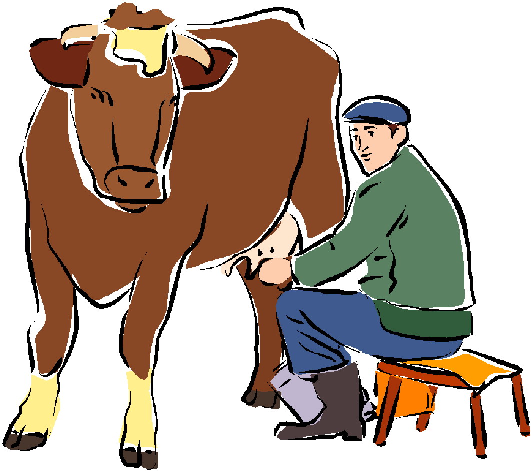 clip art man milking cow - photo #22