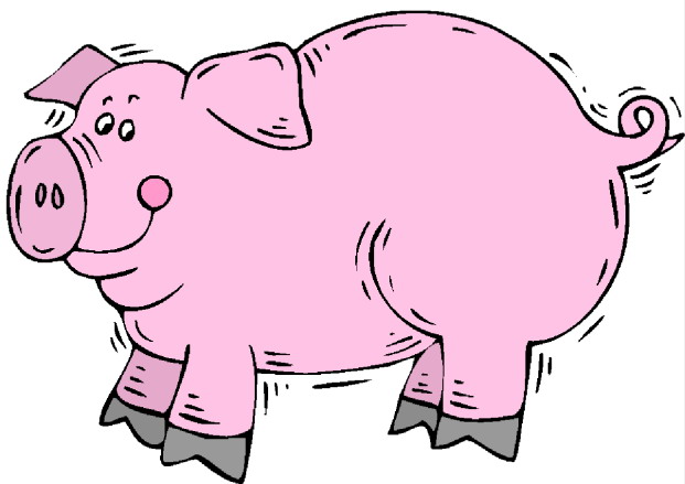 free black and white pig clipart - photo #38