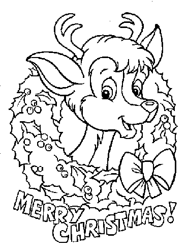 Reindeer Coloring Pages on Christmas Reindeer Coloring Pages
