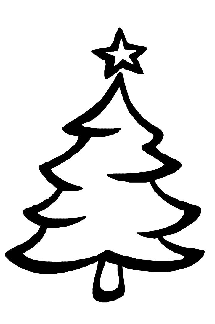 christmas tree clipart to color - photo #10