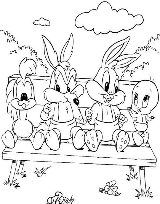 baby animals coloring pages. Baby looney tunes Coloring