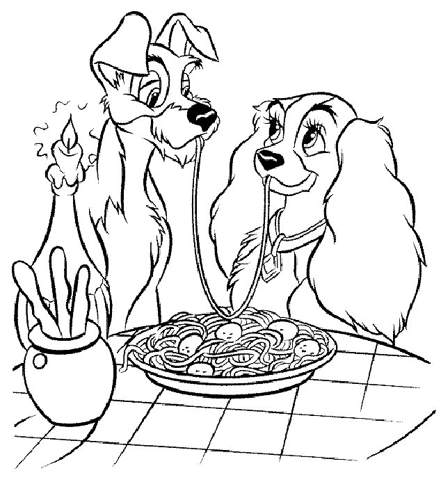 lady the tramp coloring pages - photo #16