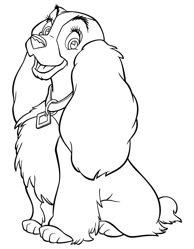 lady the tramp coloring pages - photo #1