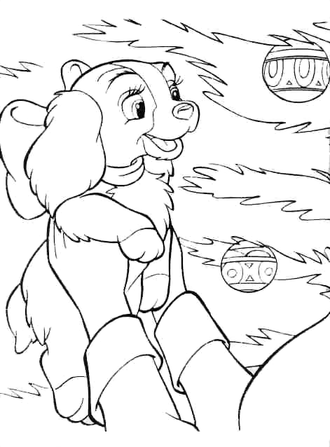 lady and the tramp christmas coloring pages - photo #15