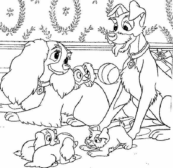 lady in the tramp coloring pages - photo #39