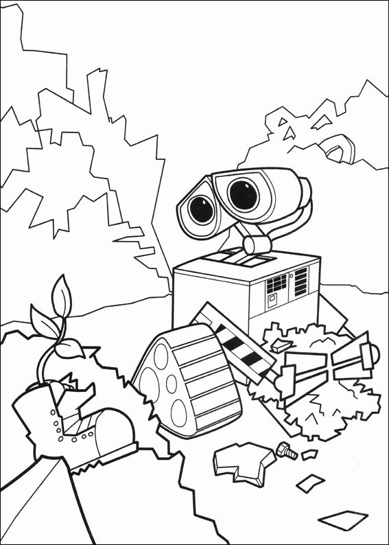 wally the robot coloring pages - photo #11