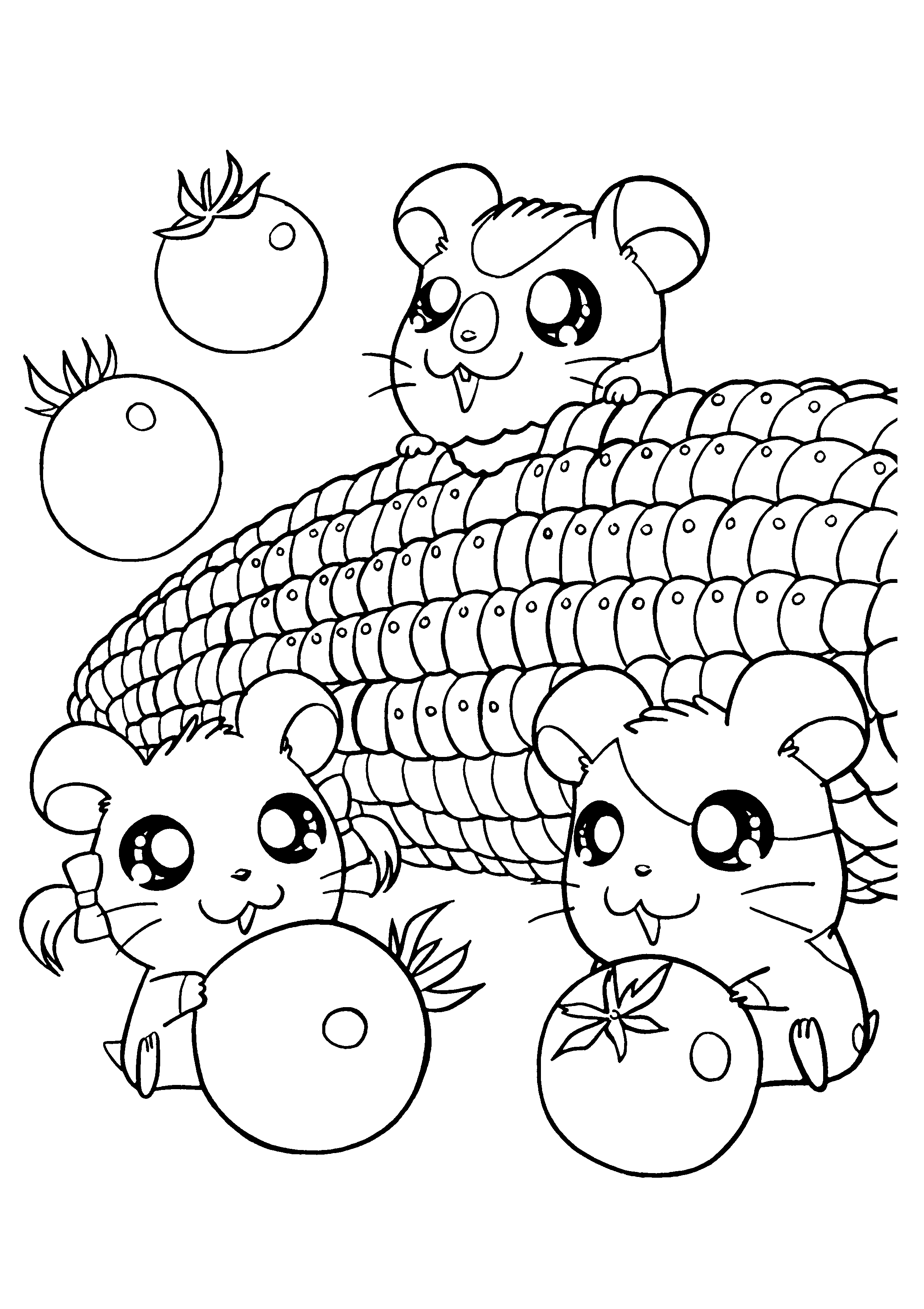Kawaii Cute Fruits Coloring Pages Coloring Pages