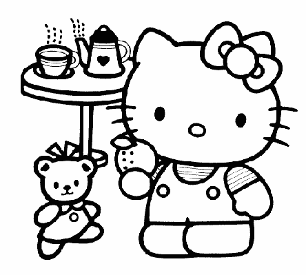 Coloring Pages  Kitty on 444 X 399px Name Hello Kitty Coloring Pages 5 Gif Tags Hello