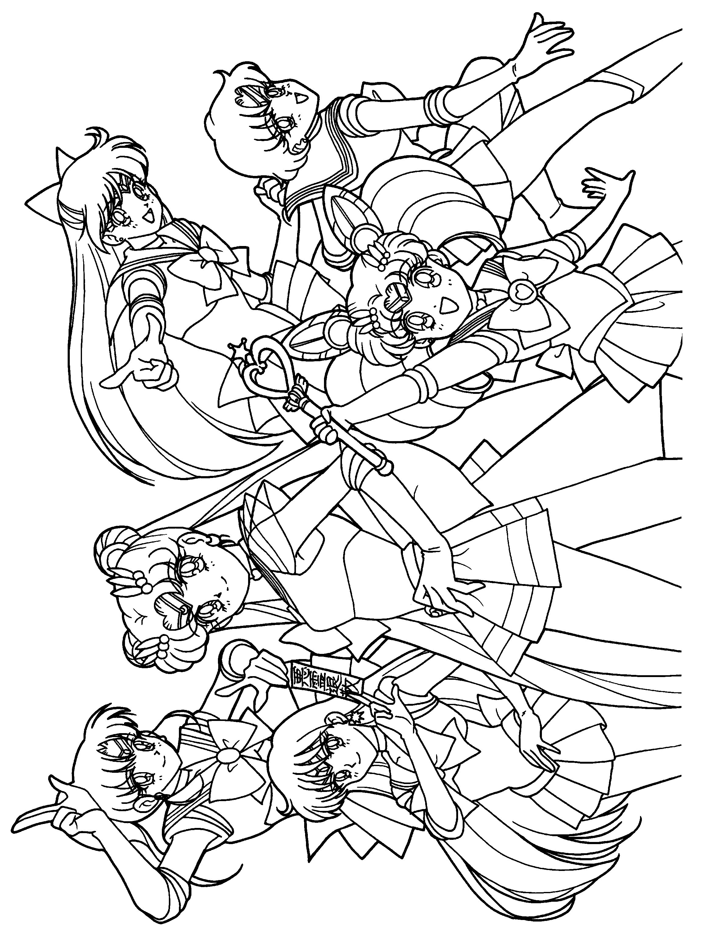 sailor moon all sailor scouts coloring pages - photo #11