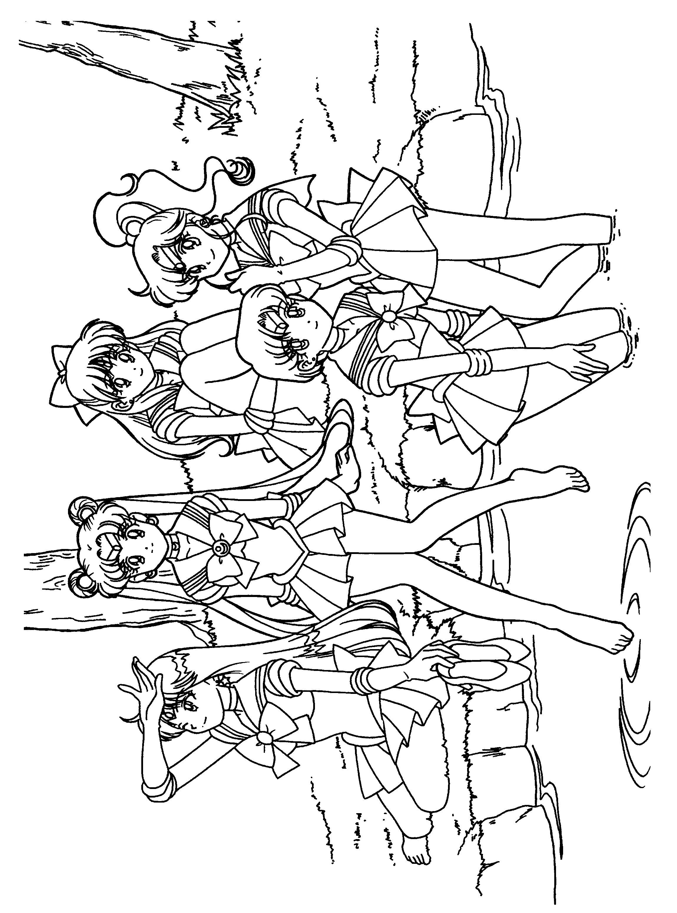 sailor moon group coloring pages - photo #15