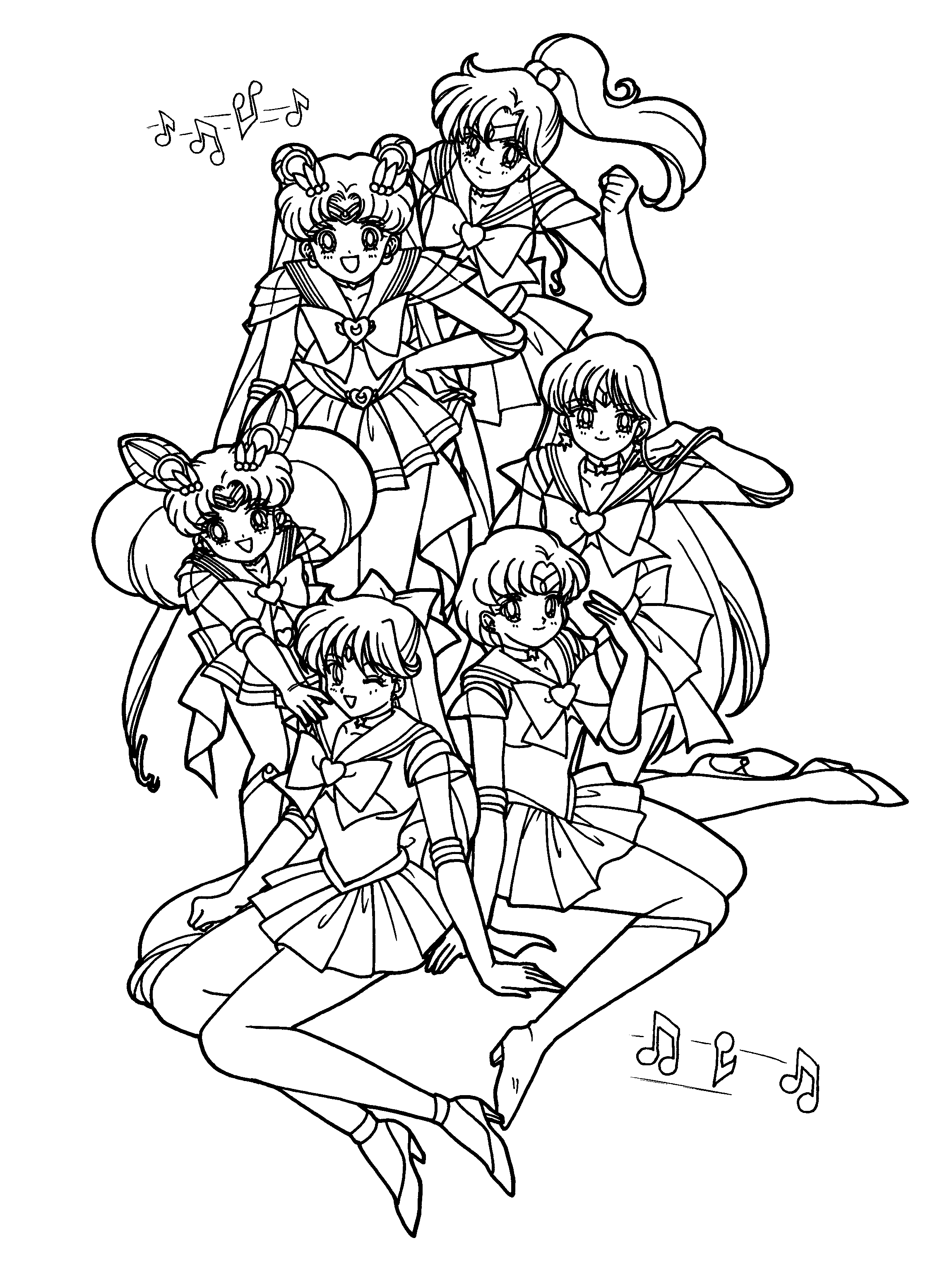sailor moon all sailor scouts coloring pages - photo #25