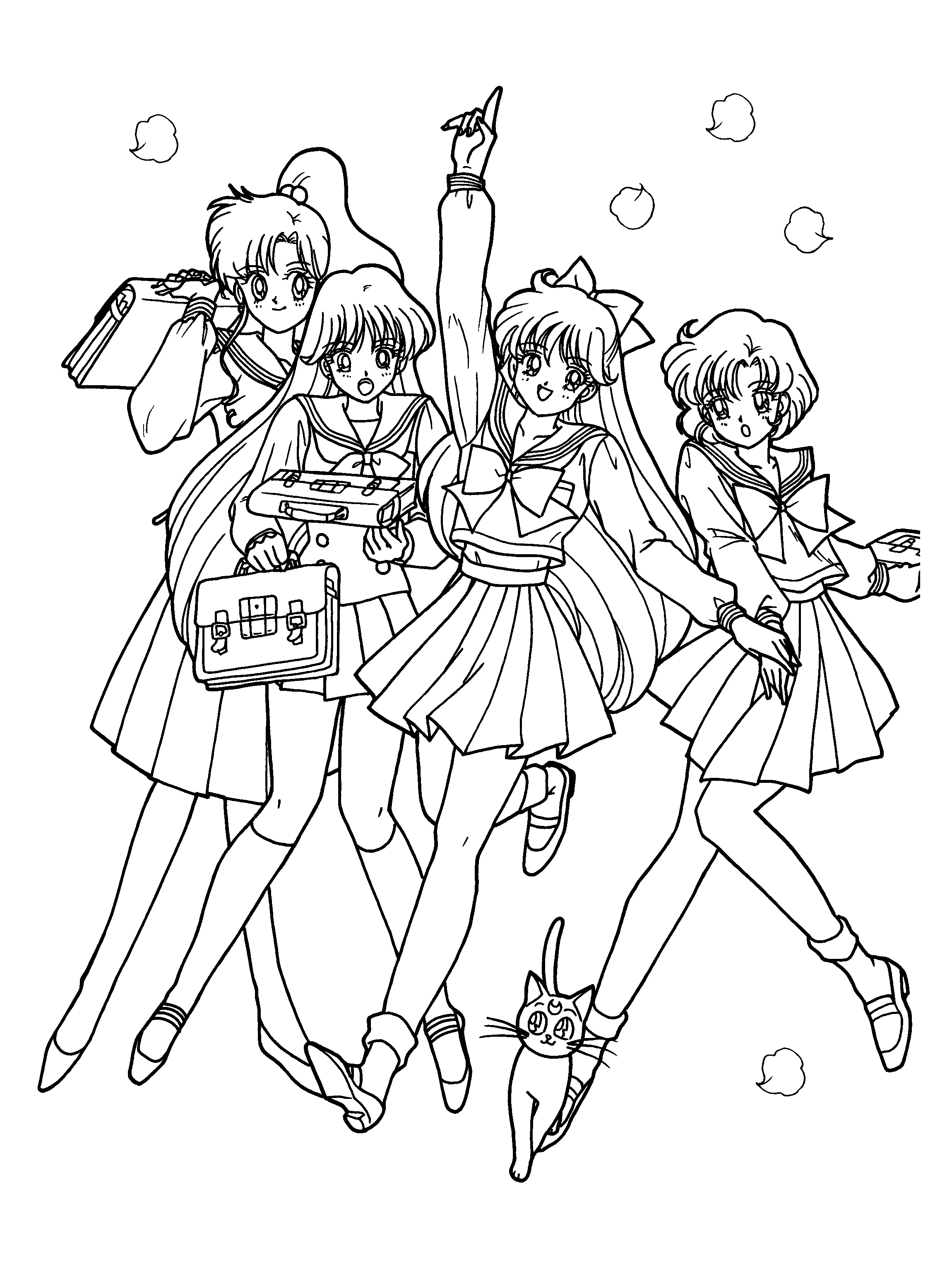 sailor moon group coloring pages - photo #5