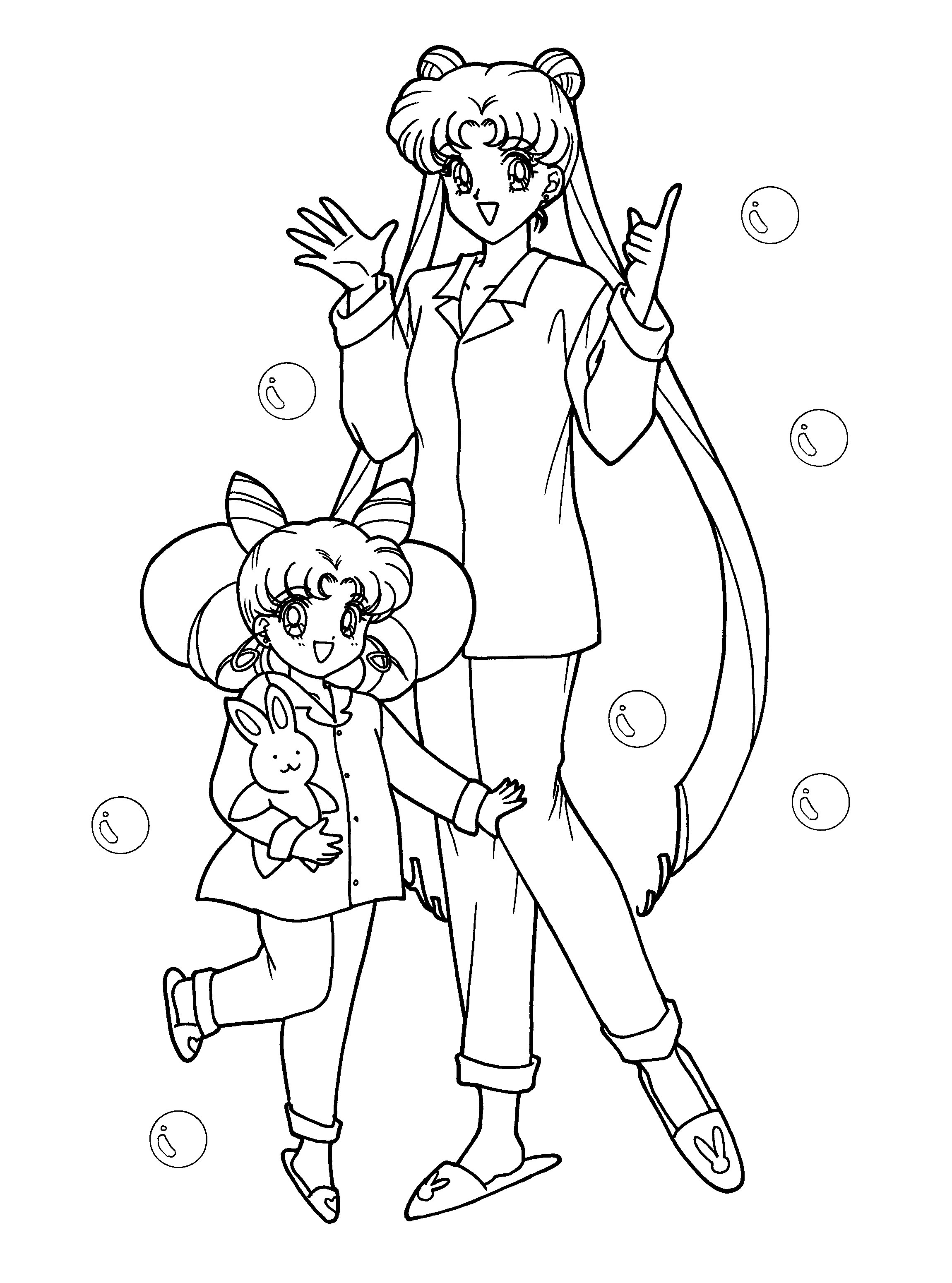 sailor moon and rini coloring pages - photo #4