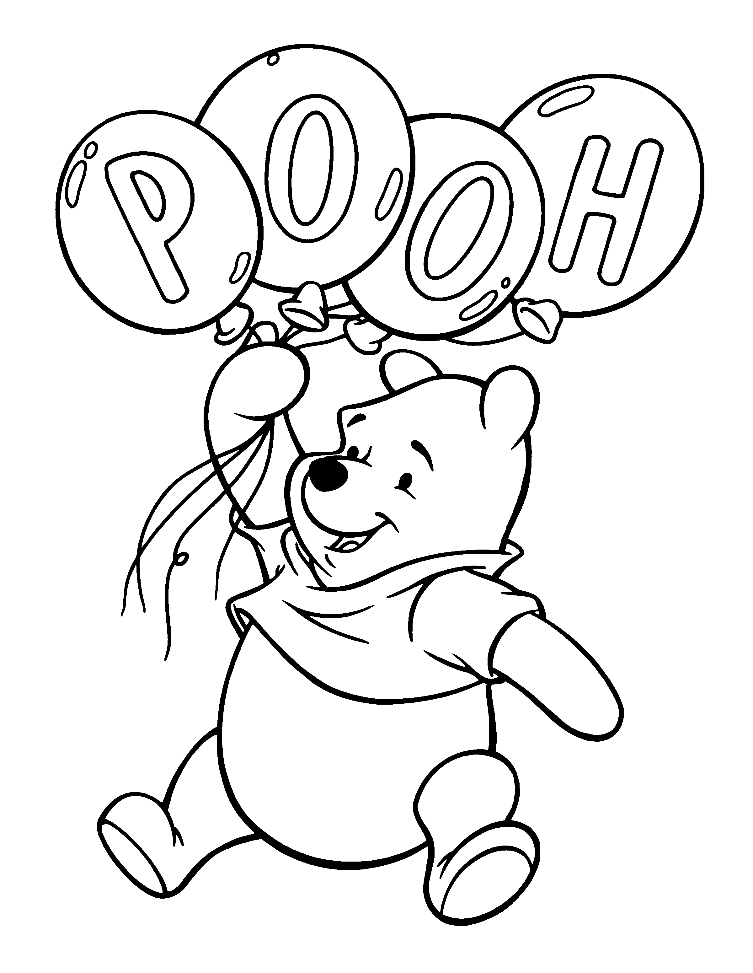 Winnie Pooh Coloring Pages Gambar Hitam Putih Winne