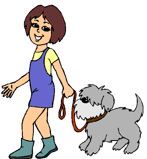 free clipart woman walking dog - photo #6