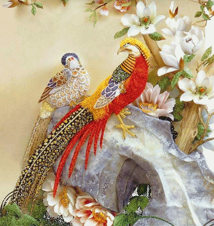 Peacocks glitter graphics