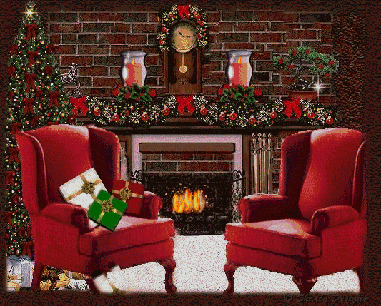 free clipart christmas fireplace - photo #31