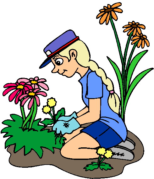 clipart girl in garden - photo #24