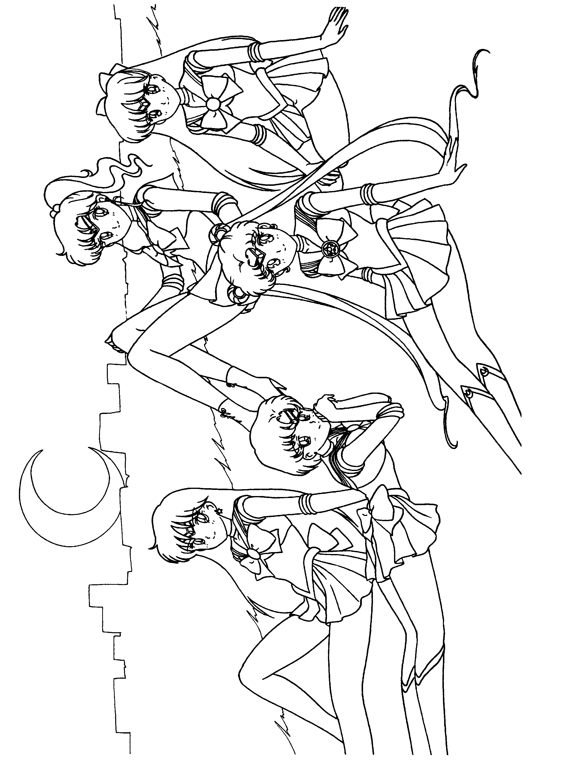 sailor moon group coloring pages - photo #6