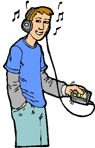 Listening to music clip art