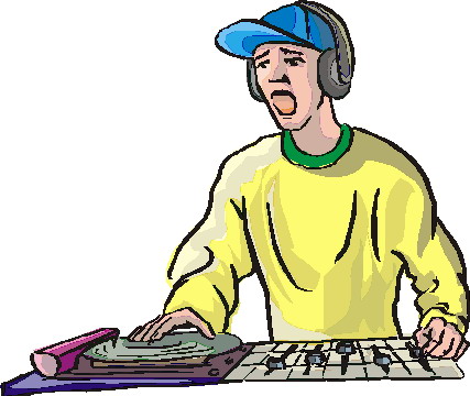 Listening to music clip art