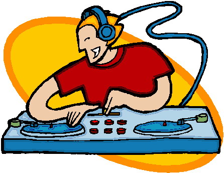 Listening to music clip art