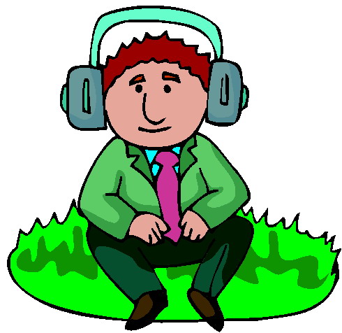 Listening to music clip art