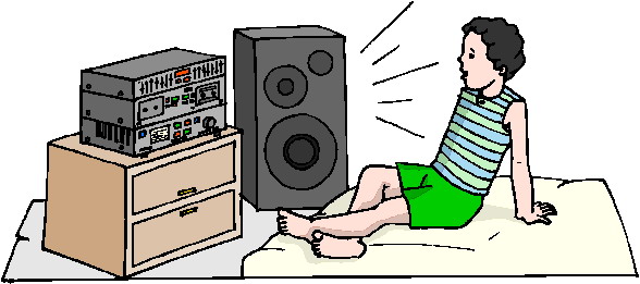 Listening to music clip art