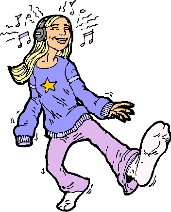 Listening to music clip art