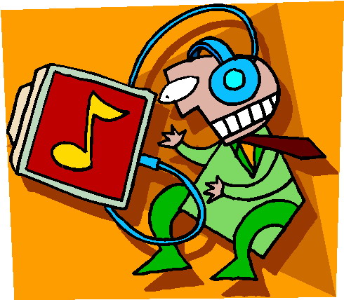 Listening to music clip art