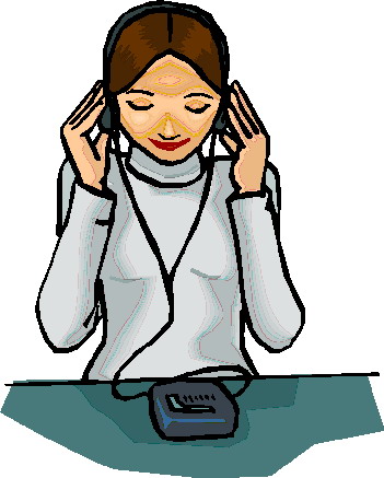 Listening to music clip art