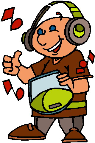 Listening to music clip art