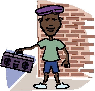 Listening to music clip art