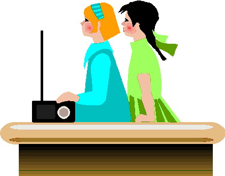 Listening to music clip art