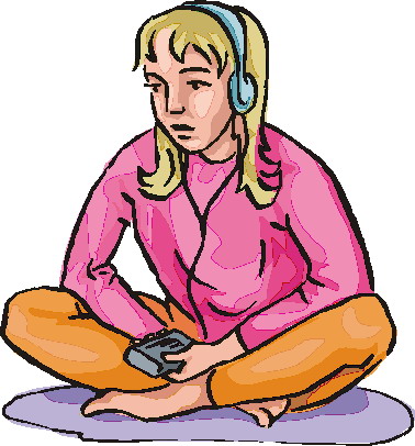 Listening to music clip art