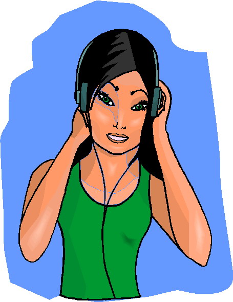 Listening to music clip art