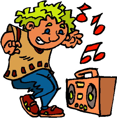 Listening to music clip art