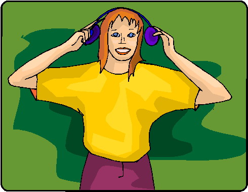 Listening to music clip art