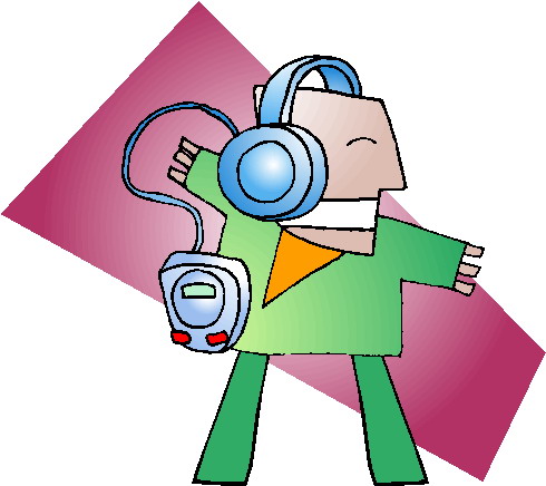 Listening to music clip art