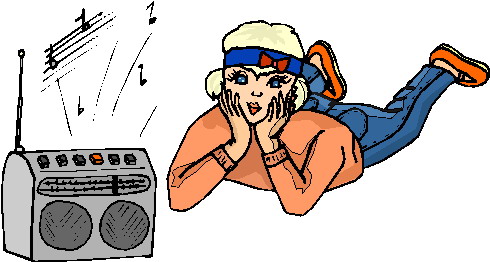 Listening to music clip art