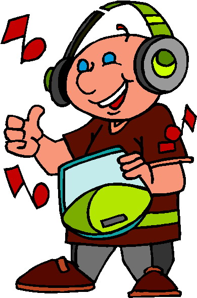 Listening to music clip art