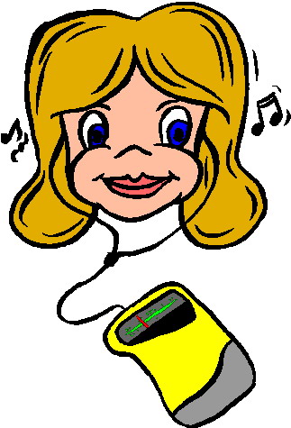 Listening to music clip art