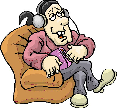 Listening to music clip art