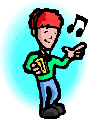 Listening to music clip art