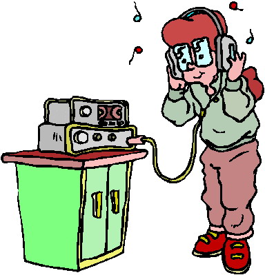 Listening to music clip art