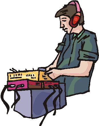 Listening to music clip art