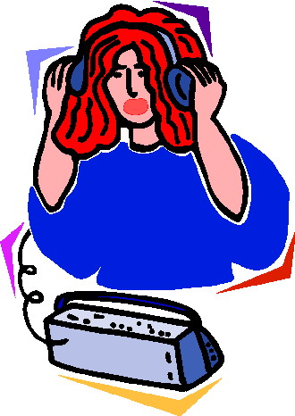 Listening to music clip art