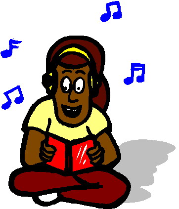 Listening to music clip art